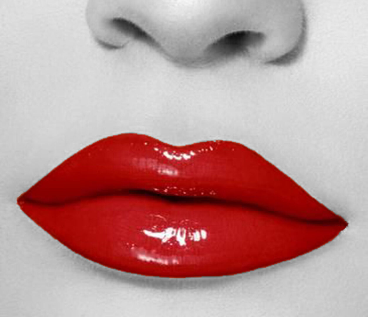 A photo of a woman’s red lips